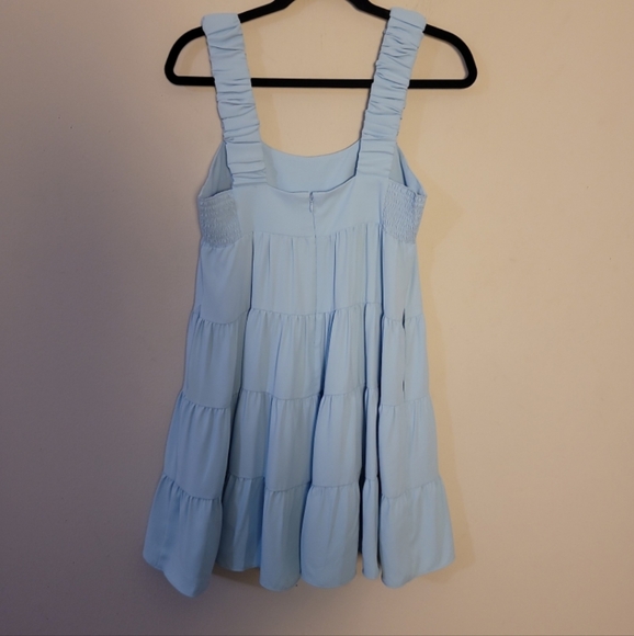 Amanda Uprichard Nicolia Tiered Mini Dress In Ice Blue Sz S - Picture 5 of 9